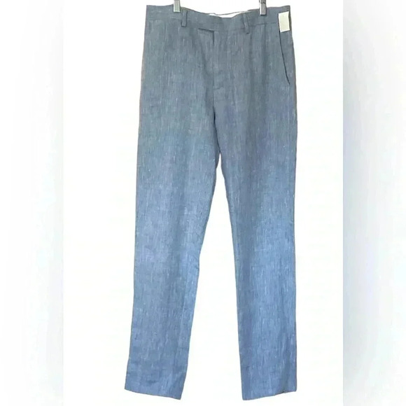 Banana Republic Factory Pants - Banana Republic Sky Bkue 100% Linen Tapered Fit Pants Size 30X32